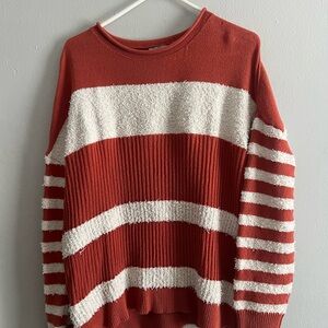 White Birch Red and White Striped Sweater